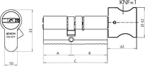 Technische Zeichnung 1 Profil-Knaufzylinder - System R10 R534,KNF=1