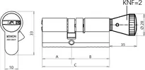Technische Zeichnung 1 Profil-Knaufzylinder - System R10 R534,KNF=2