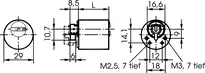 Technische Zeichnung Möbelzylinder - System R10 R577,AUS=1