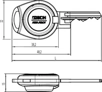 Technische Zeichnung 1 Transponderschlüssel S105,AUF_GR=NEU