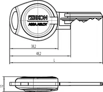 Technische Zeichnung 2 Transponderschlüssel S105,AUF_GR=NEU