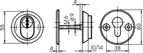 Technical drawing Security escutcheon - round with cylinder cover S460
