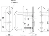 Technical drawing Steel security fitting with cylinder cover - handle/handle S4K3,VAR=FS
