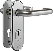 Stahl-Schutzbeschlag mit Zylinderabdeckung - Drücker/Drücker