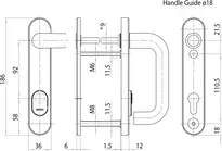 Technical drawing Steel security fitting with cylinder cover - handle/handle S6B3,VAR=PAN