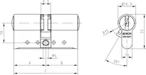 Technische Zeichnung 1 Profil-Doppelzylinder - System WSW W531