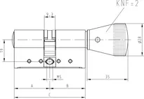 Technische Zeichnung 1 Profil-Knaufzylinder - System WSW W534,KNF=2