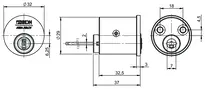 Technische Zeichnung Außenzylinder CLIQ® Go N063,SERVICE=CLIQGo