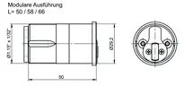 Technische Zeichnung 2 Schraubzylinder CLIQ® Go N093,SERVICE=CLIQGo