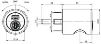 Technische Zeichnung 1 Möbelzylinder CLIQ® Go N184,SERVICE=CLIQGo