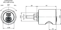 Technical drawing 1 Furniture lock CLIQ® Go N186,SERVICE=CLIQGo