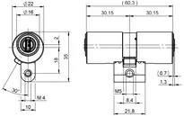 Technische Zeichnung CH-Profil-Doppelzylinder CLIQ® Go N488,SERVICE=CLIQGo