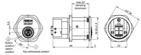 Technical drawing Switch cylinder CLIQ® Go N512,SERVICE=CLIQGo