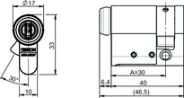 Technische Zeichnung 2 Profil-Halbzylinder CLIQ® Go N532,SERVICE=CLIQGo