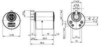 Technische Zeichnung Möbelzylinder CLIQ® Go N577,AUS=4,SERVICE=CLIQGo