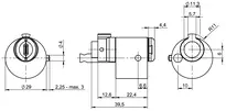 Technical drawing Special cylinder - CLIQ® Go N577,AUS=5,SERVICE=CLIQGo