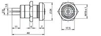 Technische Zeichnung 1 Möbelzylinder CLIQ® Go N924,SERVICE=CLIQGo