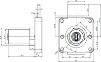 Technische Zeichnung Riegelschloss Vierkant-Ausführung NT05,VAR=MPC,SERVICE=CLIQGo
