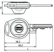 Technische Zeichnung Schlüssel +CLIQ S110,V=B1/B2/B3