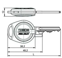 Technische Zeichnung Schlüssel +CLIQ S110,V=E1