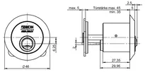 Technische Zeichnung 1 Außenzylinder VERSO®CLIQ V050