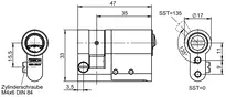 Technische Zeichnung Schaltzylinder VERSO®CLIQ V098