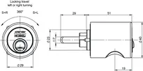 Technical drawing 1 Furniture lock cylinder VERSO®CLIQ V186