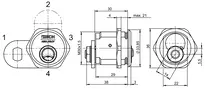 Technische Zeichnung Schließhebelzylinder VERSO®CLIQ V320,AUS=1