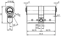 Technische Zeichnung Profil-Doppelzylinder VERSO®CLIQ V531