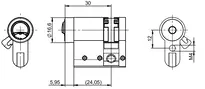 Technische Zeichnung Profil-Halbzylinder VERSO®CLIQ V532,VAR=1901508