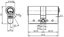 Technische Zeichnung Profil-Doppelzylinder VERSO®CLIQ V551