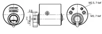 Technische Zeichnung Möbelzylinder VERSO®CLIQ V577,AUS=2