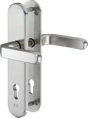 Stahl-Schutzbeschlag mit PZ-Lochung - Drücker/Drücker S313