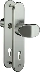 Stahl-Schutzbeschlag mit PZ-Lochung - Winkelknauf/Drücker S318