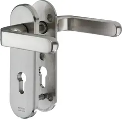 Stahl-Schutzbeschlag mit PZ-Lochung - Drücker/Drücker S323