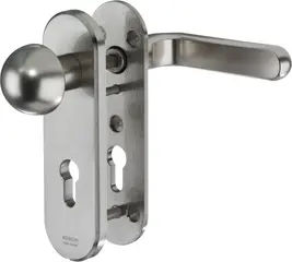Stahl-Schutzbeschlag mit PZ-Lochung - Rundknauf/Drücker S326