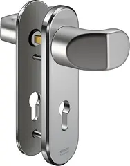 Stahl-Schutzbeschlag mit PZ-Lochung - Winkelknauf/Drücker S328