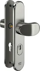 Steel security fitting with cylinder cover - angled knob/handle S408