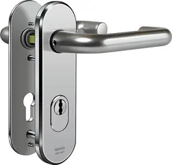 Stahl-Schutzbeschlag mit Zylinderabdeckung - Drücker/Drücker S4K3,VAR=PAN