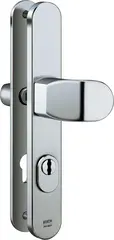 Steel security fitting with cylinder cover - angled knob/handle S638