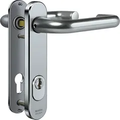 Stahl-Schutzbeschlag mit Zylinderabdeckung - Drücker/Drücker S6B3,VAR=FS