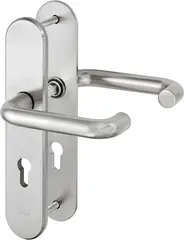 Stahl-Schutzbeschlag mit PZ-Lochung - Drücker/Drücker SX03