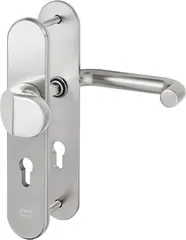 Stahl-Schutzbeschlag mit PZ-Lochung - Winkelknauf/Drücker SX08