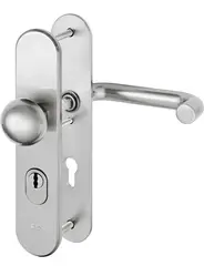 Steel security fitting with cylinder cover - round knob/handle SXL6