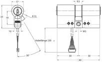 Technical drawing Double cylinder housing _1.43F