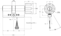 Technische Zeichnung Drehknopfzylinder _1.43N