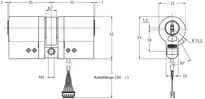Technical drawing Double cylinder housing _1.53J