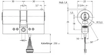 Technical drawing Double cylinder housing _1.54A