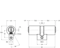 Technische Zeichnung Doppelzylinder CH_KESO__1.015.CX_neu_ch