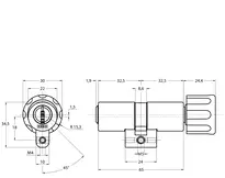 Technische Zeichnung Drehknopfzylinder CH_KESO__1.019.CX_neu_ch